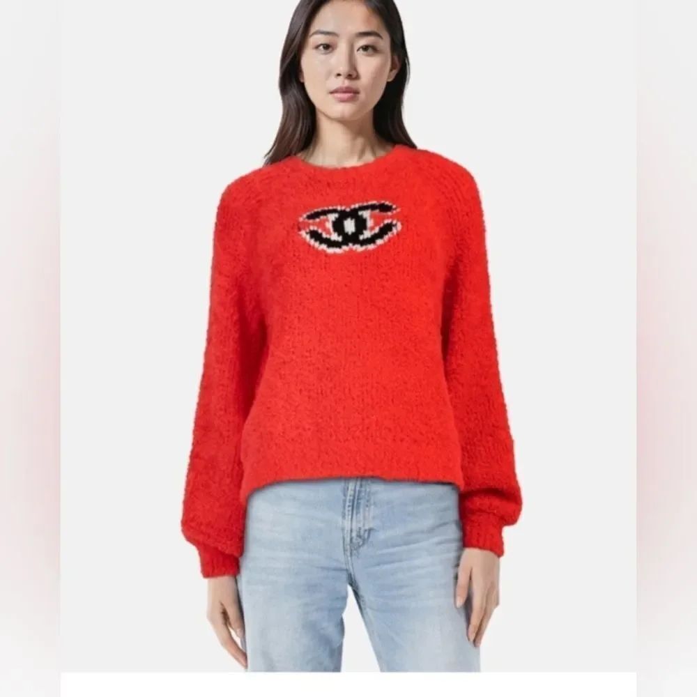NWT CHANEL Red Sweater Size 38